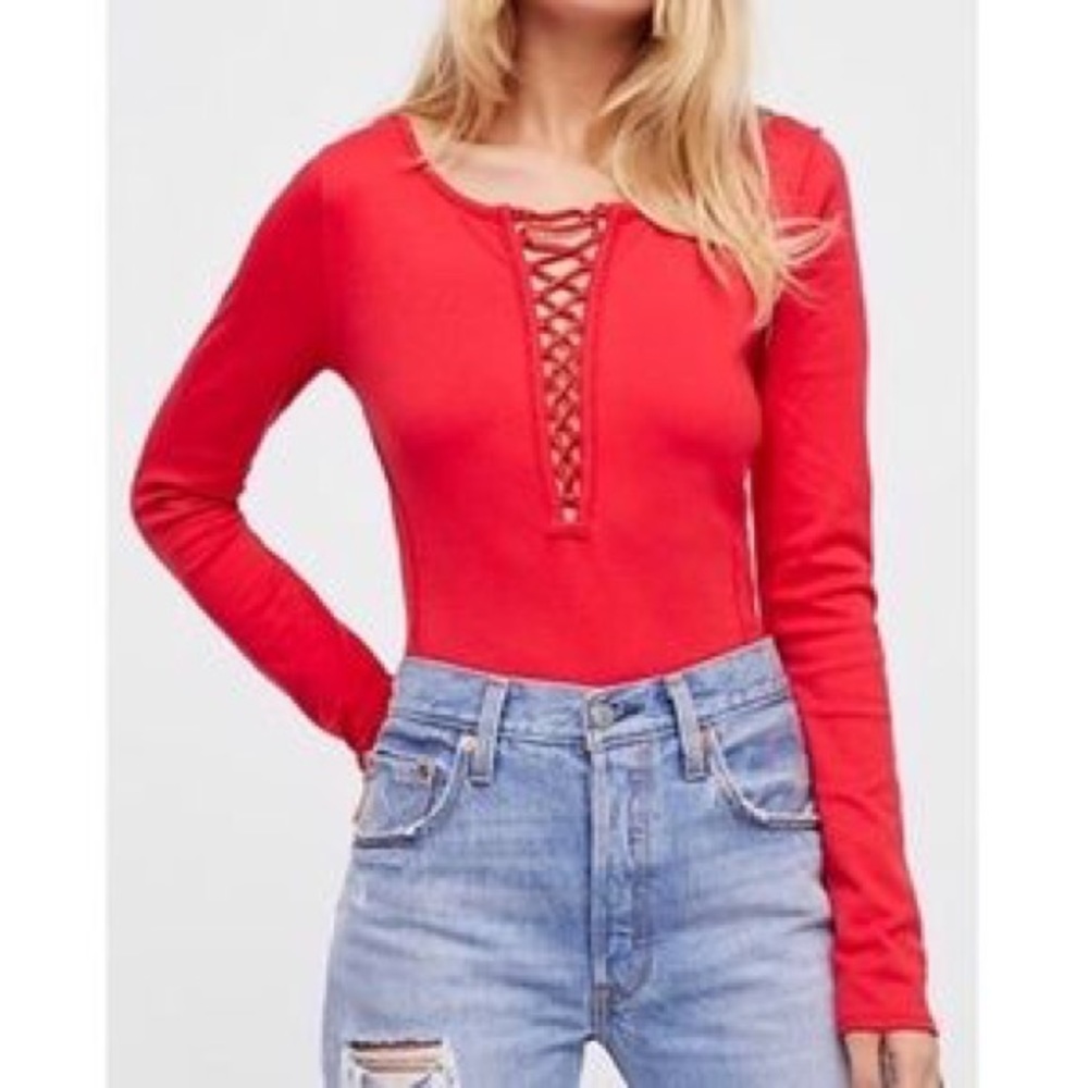 Free people lace up front top